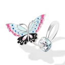 Butterfly And Zircon Enamel Adjustable Ring1