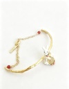 Cute Rabbit Bunny And Stone Enamel Bracelet