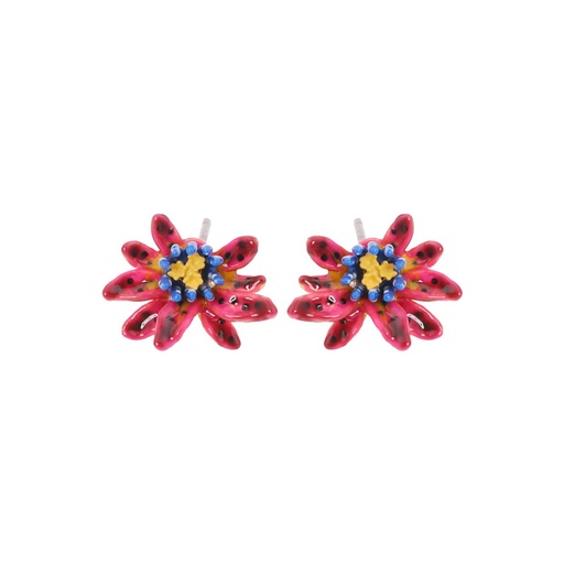 Colorful Flower Enamel Stud/Clip Earrings