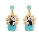 Paris Lovers And Stone Enamel Dangle Earrings Jewelry Gift
